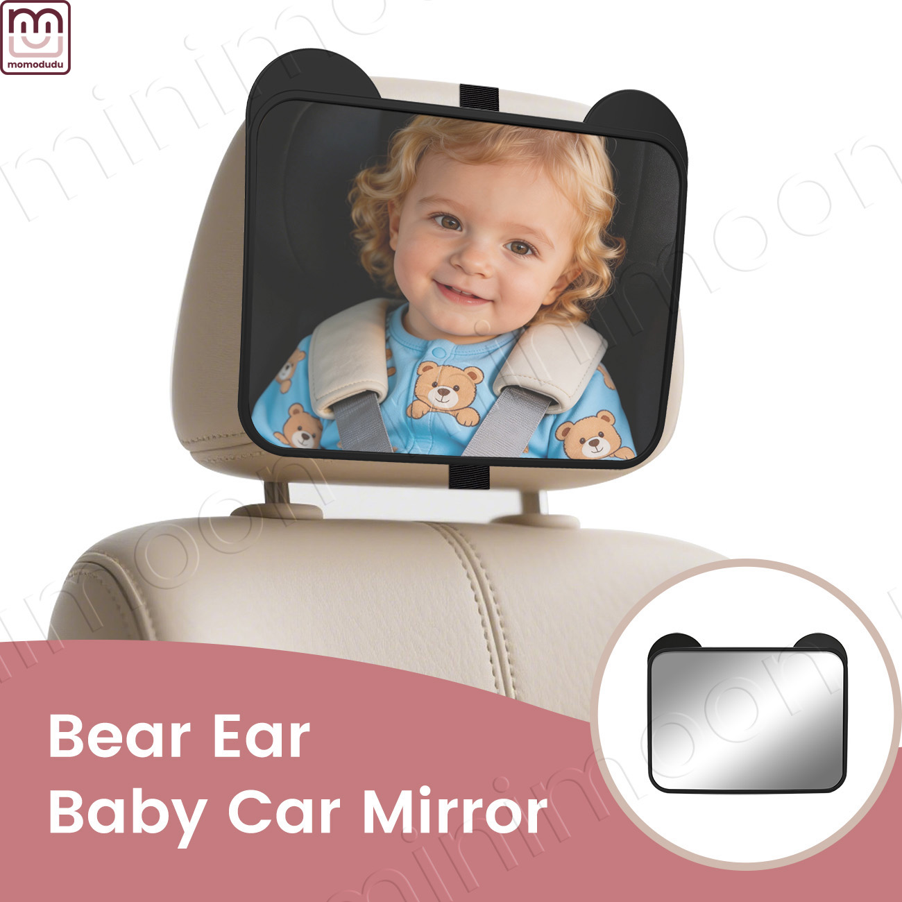Cute Bear-Ear Car Seat Mirror, – Baby Monitor Sensor recenzja i cena
