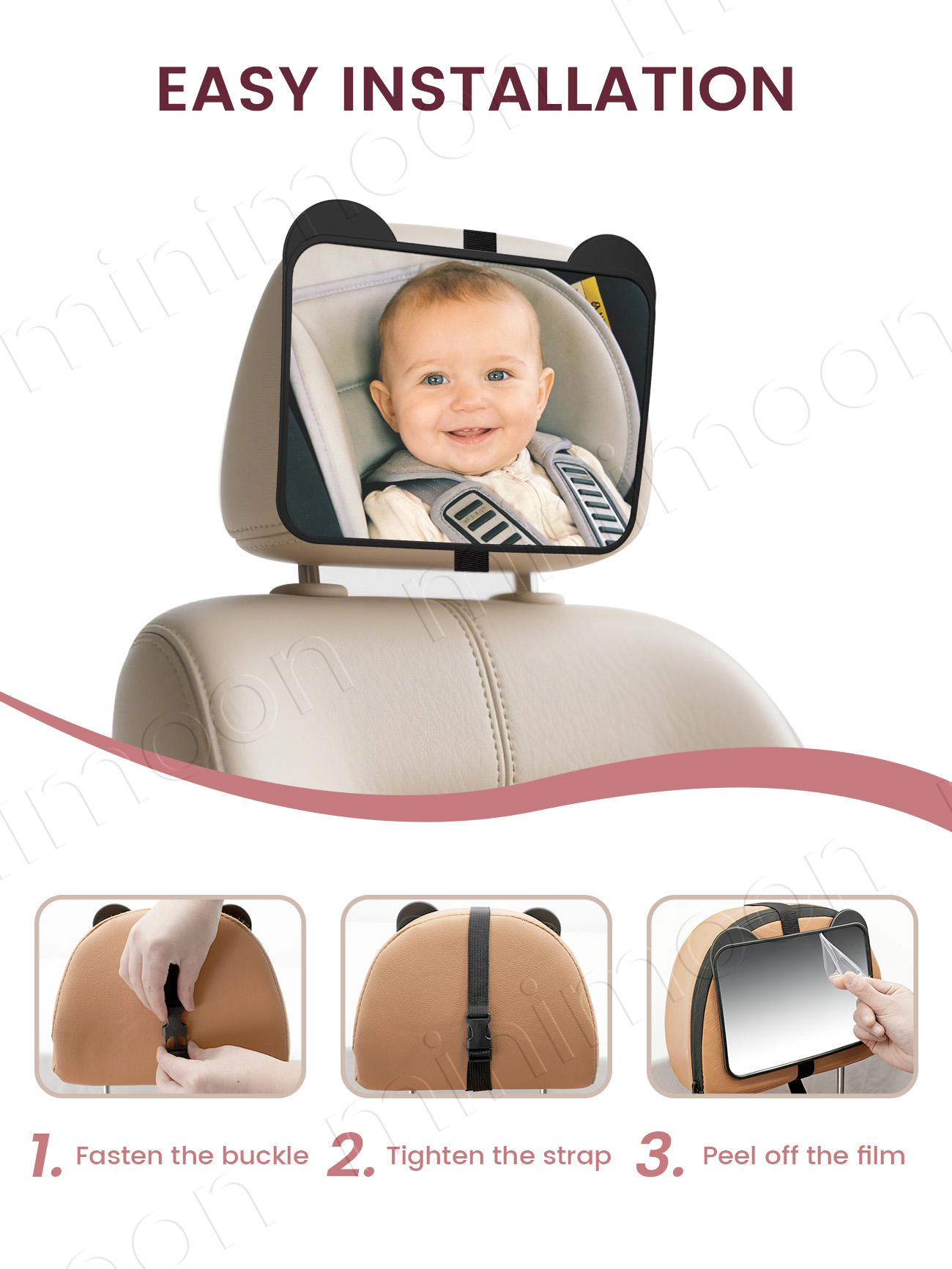 Cute Bear-Ear Car Seat Mirror, – Baby Monitor Sensor recenzja i cena